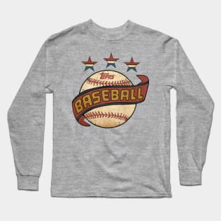 Three Star Baseball - Vintage Style Long Sleeve T-Shirt